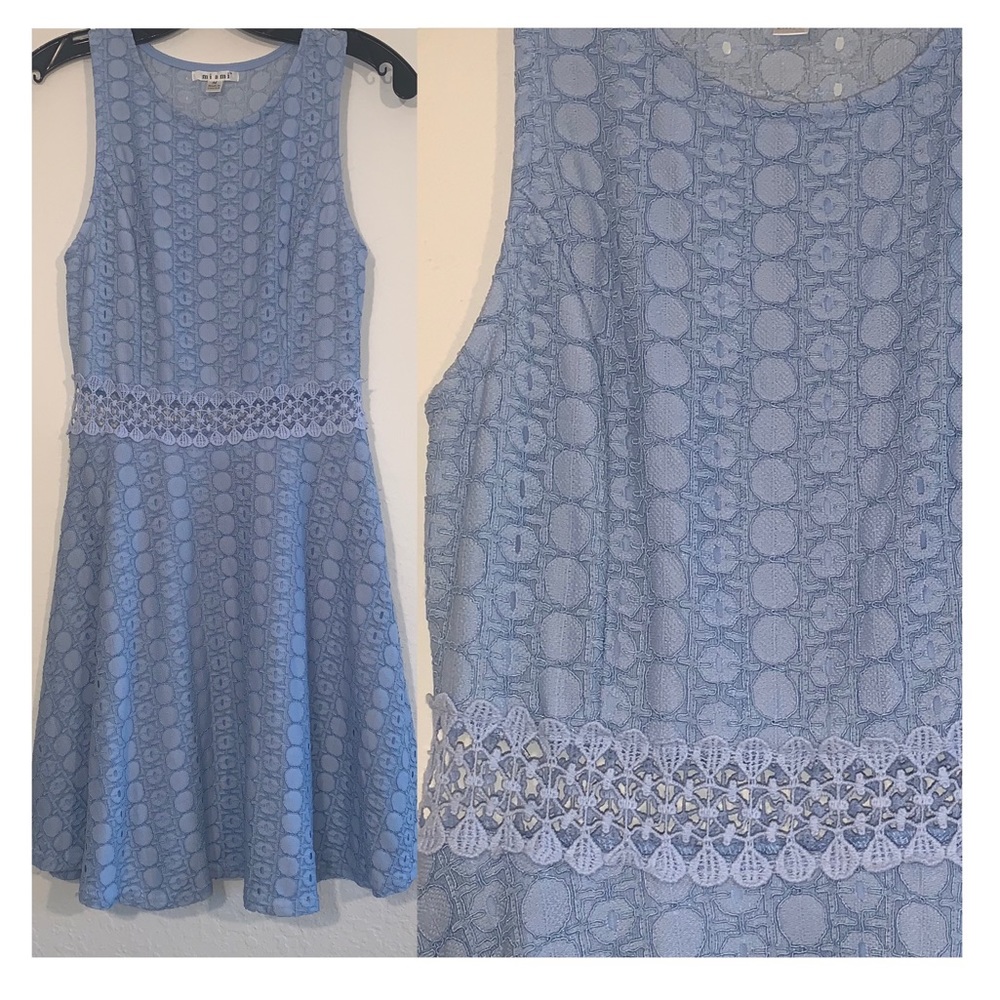 Francesca’s blue dress w/ see-through waist